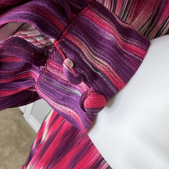 Parker Womens Sz S Dress Silk Mini Blouson Colorful * Tiny Flaw - Picture 8 of 8